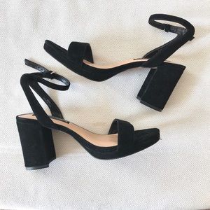 Steve Madden Black Suede Block Heels